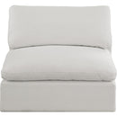  Manufacturer Color_Cream -- Comfy Cream Linen Textured Fabric Upholstered Modular Armless Chair IMAGE 4