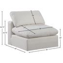  Manufacturer Color_Cream -- Comfy Cream Linen Textured Fabric Upholstered Modular Armless Chair IMAGE 9
