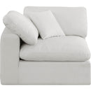  Manufacturer Color_Cream -- Comfy Cream Linen Textured Fabric Upholstered Modular Corner Chair IMAGE 4