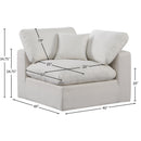  Manufacturer Color_Cream -- Comfy Cream Linen Textured Fabric Upholstered Modular Corner Chair IMAGE 9