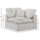 Meridian Comfy Cream Linen Textured Fabric Modular Corner Chair IMAGE 9