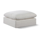  Manufacturer Color_Cream -- Comfy Cream Linen Textured Fabric Upholstered Modular Ottoman IMAGE 1