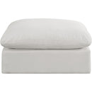  Manufacturer Color_Cream -- Comfy Cream Linen Textured Fabric Upholstered Modular Ottoman IMAGE 3