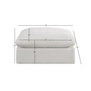 Meridian Comfy Cream Linen Textured Fabric Modular Ottoman IMAGE 5