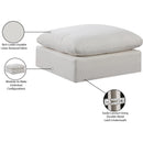  Manufacturer Color_Cream -- Comfy Cream Linen Textured Fabric Upholstered Modular Ottoman IMAGE 6