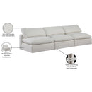  Manufacturer Color_Cream -- Comfy 117" Cream Linen Textured Fabric Upholstered 3 pc Armless Modular Sofa IMAGE 10