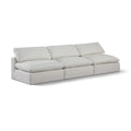  Manufacturer Color_Cream -- Comfy 117" Cream Linen Textured Fabric Upholstered 3 pc Armless Modular Sofa IMAGE 1