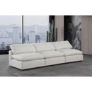  Manufacturer Color_Cream -- Comfy 117" Cream Linen Textured Fabric Upholstered 3 pc Armless Modular Sofa IMAGE 2