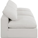  Manufacturer Color_Cream -- Comfy 117" Cream Linen Textured Fabric Upholstered 3 pc Armless Modular Sofa IMAGE 5