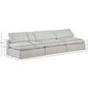  Manufacturer Color_Cream -- Comfy 117" Cream Linen Textured Fabric Upholstered 3 pc Armless Modular Sofa IMAGE 9