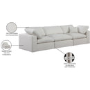  Manufacturer Color_Cream -- Comfy 119" Cream Linen Textured Fabric Upholstered 3 pc Modular Sofa IMAGE 10