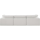 Meridian Comfy Cream Linen Textured Fabric Modular Sofa IMAGE 3