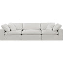  Manufacturer Color_Cream -- Comfy 119" Cream Linen Textured Fabric Upholstered 3 pc Modular Sofa IMAGE 4