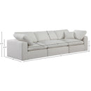  Manufacturer Color_Cream -- Comfy 119" Cream Linen Textured Fabric Upholstered 3 pc Modular Sofa IMAGE 9