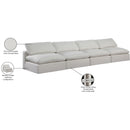 Manufacturer Color_Cream -- Comfy 156" Cream Linen Textured Fabric Upholstered 4 pc Armless Modular Sofa IMAGE 10