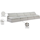 Meridian Comfy Cream Linen Textured Fabric Modular Sofa IMAGE 10