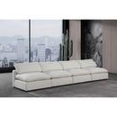  Manufacturer Color_Cream -- Comfy 156" Cream Linen Textured Fabric Upholstered 4 pc Armless Modular Sofa IMAGE 2