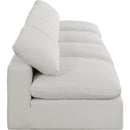  Manufacturer Color_Cream -- Comfy 156" Cream Linen Textured Fabric Upholstered 4 pc Armless Modular Sofa IMAGE 5