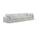  Manufacturer Color_Cream -- Comfy 158" Cream Linen Textured Fabric Upholstered 4 pc Modular Sofa IMAGE 1