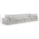  Manufacturer Color_Cream -- Comfy 158" Cream Linen Textured Fabric Upholstered 4 pc Modular Sofa IMAGE 9