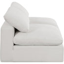 Meridian Comfy Cream Linen Textured Fabric Modular Sofa IMAGE 5