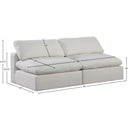  Manufacturer Color_Cream -- Comfy 78" Cream Linen Textured Fabric Upholstered 2 pc Armless Modular Loveseat IMAGE 9