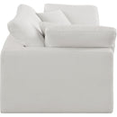 Manufacturer Color_Cream -- Comfy 80" Cream Linen Textured Fabric Upholstered 2 pc Modular Loveseat IMAGE 5