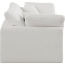 Meridian Comfy Cream Linen Textured Fabric Modular Sofa IMAGE 5
