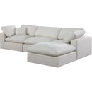  Manufacturer Color_Cream -- Comfy 119" Cream Linen Textured Fabric Upholstered 4 pc Modular Sectional IMAGE 2