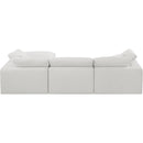  Manufacturer Color_Cream -- Comfy 119" Cream Linen Textured Fabric Upholstered 4 pc Modular Sectional IMAGE 3
