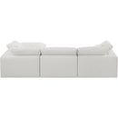 Meridian Comfy Cream Linen Textured Fabric Modular Sectional IMAGE 3