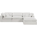  Manufacturer Color_Cream -- Comfy 119" Cream Linen Textured Fabric Upholstered 4 pc Modular Sectional IMAGE 5