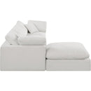  Manufacturer Color_Cream -- Comfy 119" Cream Linen Textured Fabric Upholstered 4 pc Modular Sectional IMAGE 6