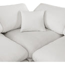  Manufacturer Color_Cream -- Comfy 119" Cream Linen Textured Fabric Upholstered 4 pc Modular Sectional IMAGE 9