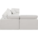  Manufacturer Color_Cream -- Comfy 119" Cream Linen Textured Fabric Upholstered 4 pc Modular Sectional IMAGE 10