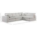  Manufacturer Color_Cream -- Comfy 119" Cream Linen Textured Fabric Upholstered 4 pc Modular Sectional IMAGE 15