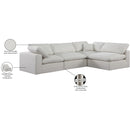  Manufacturer Color_Cream -- Comfy 119" Cream Linen Textured Fabric Upholstered 4 pc Modular Sectional IMAGE 16