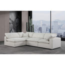  Manufacturer Color_Cream -- Comfy 119" Cream Linen Textured Fabric Upholstered 4 pc Modular Sectional IMAGE 3