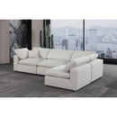  Manufacturer Color_Cream -- Comfy 119" Cream Linen Textured Fabric Upholstered 4 pc Modular Sectional IMAGE 4