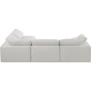  Manufacturer Color_Cream -- Comfy 119" Cream Linen Textured Fabric Upholstered 4 pc Modular Sectional IMAGE 5