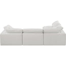  Manufacturer Color_Cream -- Comfy 119" Cream Linen Textured Fabric Upholstered 4 pc Modular Sectional IMAGE 6