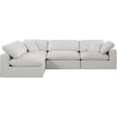  Manufacturer Color_Cream -- Comfy 119" Cream Linen Textured Fabric Upholstered 4 pc Modular Sectional IMAGE 7