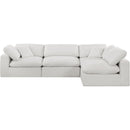  Manufacturer Color_Cream -- Comfy 119" Cream Linen Textured Fabric Upholstered 4 pc Modular Sectional IMAGE 8