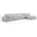  Manufacturer Color_Cream -- Comfy 158" Cream Linen Textured Fabric Upholstered 5 pc Modular Sectional IMAGE 15