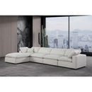  Manufacturer Color_Cream -- Comfy 158" Cream Linen Textured Fabric Upholstered 5 pc Modular Sectional IMAGE 3