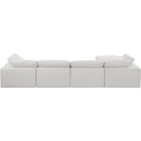  Manufacturer Color_Cream -- Comfy 158" Cream Linen Textured Fabric Upholstered 5 pc Modular Sectional IMAGE 6