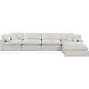 Meridian Comfy Cream Linen Textured Fabric Modular Sectional IMAGE 8