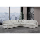  Manufacturer Color_Cream -- Comfy 118" Cream Linen Textured Fabric Upholstered 5 pc Modular Sectional IMAGE 2