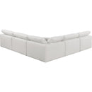  Manufacturer Color_Cream -- Comfy 118" Cream Linen Textured Fabric Upholstered 5 pc Modular Sectional IMAGE 3