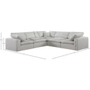  Manufacturer Color_Cream -- Comfy 119" Cream Linen Textured Fabric Upholstered 5 pc Modular Sectional IMAGE 10